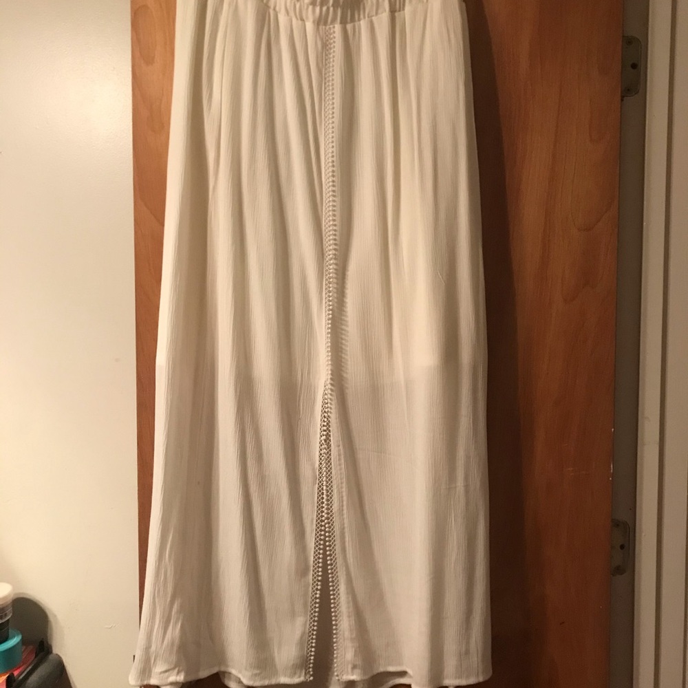 White boho maxi skirt